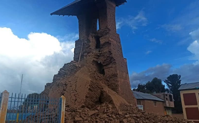 Azángaro | Inician reconstrucción de torres del templo San Agustín en Samán con apoyo comunitario Azángaro | Inician reconstrucción de torres del templo San Agustín en Samán con apoyo comunitario